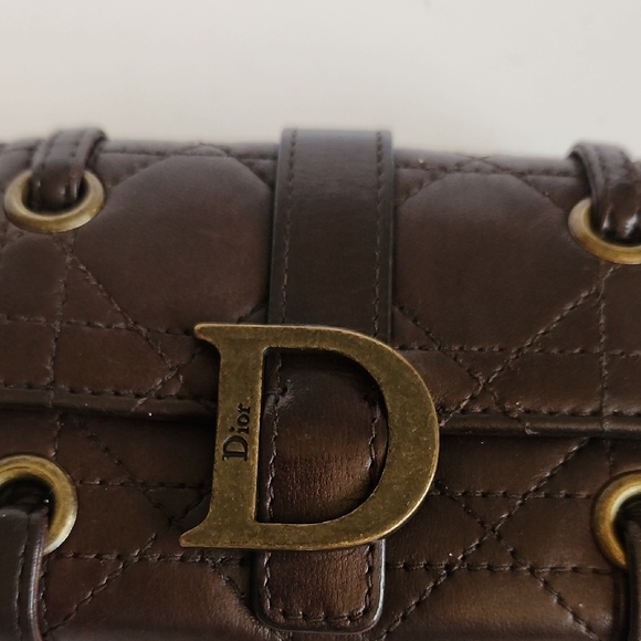 Dior Brown Carnage Quilted Wallet with Bronze Colored Accents - Picture 5 of 16